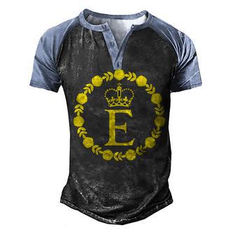 Elizabeth Ii Flag Queen British Crown Platinum Anniversary Men's Henley Shirt Raglan Sleeve 3D Print T-shirt - Thegiftio UK