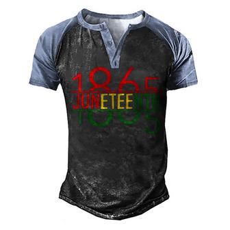 Emancipation Day Is Great With 1865 Junenth Flag Apparel Men's Henley Shirt Raglan Sleeve 3D Print T-shirt - Thegiftio UK