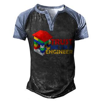 Engineer Kids Children Toy Build Builder Big Building Blocks Men's Henley Shirt Raglan Sleeve 3D Print T-shirt - Thegiftio UK