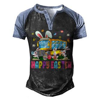Every Bunnys Favorite School Bus Driver Happy Easter Day Men's Henley Shirt Raglan Sleeve 3D Print T-shirt - Thegiftio UK