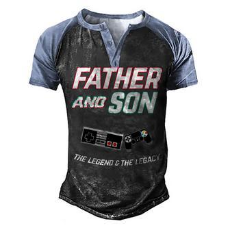 Father Nd Son Matching Outfit Gamer Video Gaming Fathers Day V2 Men's Henley Shirt Raglan Sleeve 3D Print T-shirt - Thegiftio UK