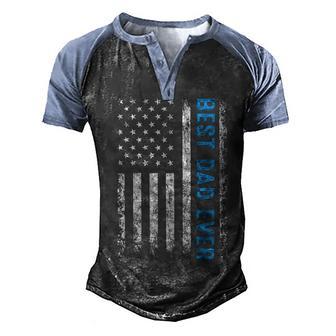 Fathers Day Best Dad Ever With Us American Flag Men's Henley Shirt Raglan Sleeve 3D Print T-shirt - Thegiftio UK