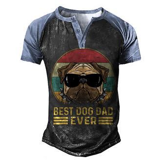 Fathers Day Men Dad Vintage Best Dog Dad Ever Men's Henley Shirt Raglan Sleeve 3D Print T-shirt - Thegiftio UK