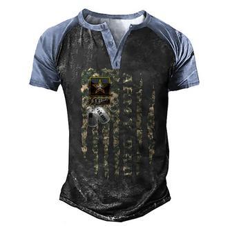 Flag Army Dad Army Dad Army Graduation Dad Men's Henley Shirt Raglan Sleeve 3D Print T-shirt - Thegiftio UK