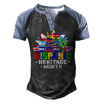 Flags National Hispanic Heritage Month Decoration Flags Men's Henley Shirt Raglan Sleeve 3D Print T-shirt - Thegiftio UK