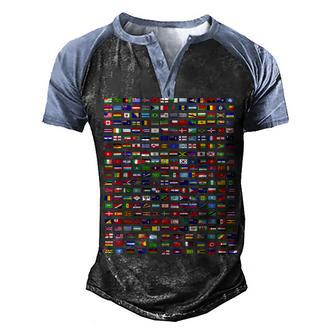 Flags Of The Countries Of The World 287 Flag International Men's Henley Shirt Raglan Sleeve 3D Print T-shirt - Thegiftio UK