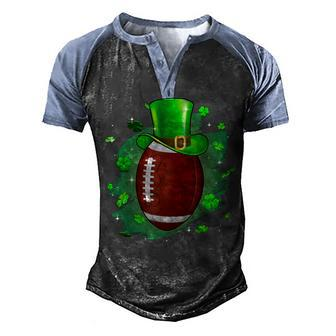 Football St Patricks Day Leprechaun Shamrock Irish Boys Kids Men's Henley Shirt Raglan Sleeve 3D Print T-shirt - Thegiftio UK
