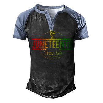Free-Ish Since 1865 With Pan African Flag For Junenth Men's Henley Shirt Raglan Sleeve 3D Print T-shirt - Thegiftio UK