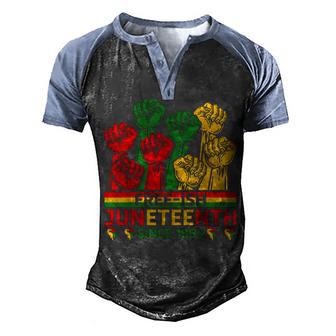 Free-Ish Since 1865 With Pan African Flag For Junenth Men's Henley Shirt Raglan Sleeve 3D Print T-shirt - Thegiftio UK