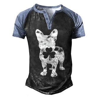 French Bulldog St Patricks Day Boys Men Dog Shamrock Gifts Men's Henley Shirt Raglan Sleeve 3D Print T-shirt - Thegiftio UK