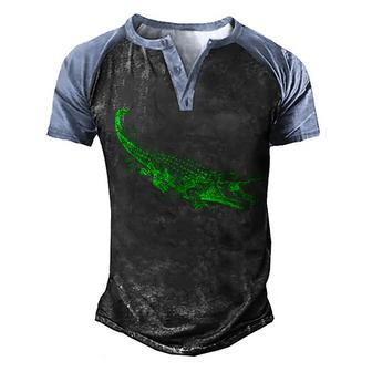 Fun Alligator Illustrative Graphic For Men And Boys Gator Men's Henley Shirt Raglan Sleeve 3D Print T-shirt - Thegiftio UK