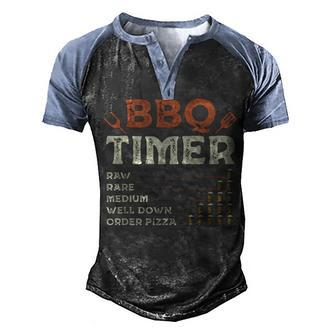Funny Bbq Grill Chef Grilling Master Barbecue Lover Bbq V2 Men's Henley Shirt Raglan Sleeve 3D Print T-shirt - Seseable