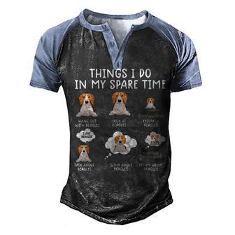 Funny Beagle Dog Beagle 6 Things I Do Beagle Men's Henley Shirt Raglan Sleeve 3D Print T-shirt - Thegiftio UK