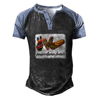 Funny Burrito Peace Love Burrito Mexican Food Fan Men's Henley Shirt Raglan Sleeve 3D Print T-shirt - Thegiftio UK