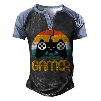 Funny Gamer Vintage Video Games Gaming Gift For Boys Men Men's Henley Shirt Raglan Sleeve 3D Print T-shirt - Thegiftio UK