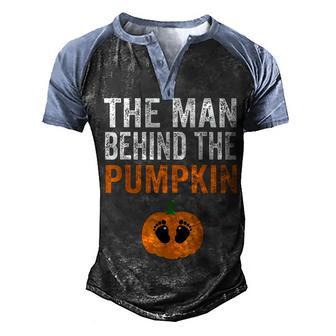 Funny Halloween Pregnancy Men Expecting Pumpkin Costume Men's Henley Shirt Raglan Sleeve 3D Print T-shirt - Thegiftio UK