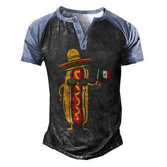Funny Hotdog Mexican Flag Cinco De Mayo Mexican Food Men's Henley Shirt Raglan Sleeve 3D Print T-shirt - Thegiftio UK