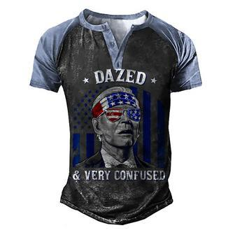 Funny Joe Biden Dazed And Very Confused 4Th Of July 2022 V3 Men's Henley Shirt Raglan Sleeve 3D Print T-shirt - Seseable