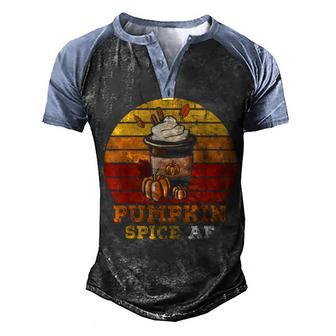 Funny Thanksgiving Pumpkin Spice Af Men Husband Halloween Men's Henley Shirt Raglan Sleeve 3D Print T-shirt - Thegiftio UK