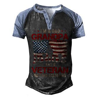 Grandpa For Men Fathers Day Im A Dad Grandpa Veteran Men's Henley Shirt Raglan Sleeve 3D Print T-shirt - Thegiftio UK
