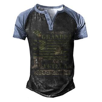 Grandpa For Men Fathers Day Im A Dad Grandpa Veteran Men's Henley Shirt Raglan Sleeve 3D Print T-shirt - Thegiftio UK