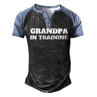 Grandpa In Training First Time Grandfather Funny Men's Henley Shirt Raglan Sleeve 3D Print T-shirt - Thegiftio UK