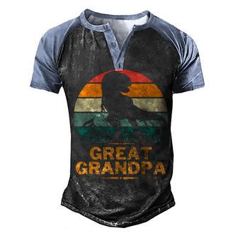 Great Grandpa Saurus Grandpafathers Day Dinosaur Family Men's Henley Shirt Raglan Sleeve 3D Print T-shirt - Thegiftio UK