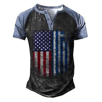 Greek American Flag Greece Usa America Gift Men's Henley Shirt Raglan Sleeve 3D Print T-shirt - Thegiftio UK
