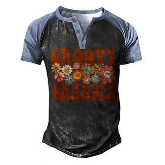 Groovy Grandpa Retro Matching Family Baby Shower V2 Men's Henley Shirt Raglan Sleeve 3D Print T-shirt - Thegiftio UK