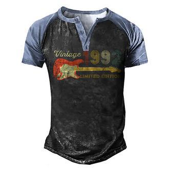 Guitar Lover 30 Year Old Gifts Vintage 1992 Limited Edition Men's Henley Shirt Raglan Sleeve 3D Print T-shirt - Thegiftio UK