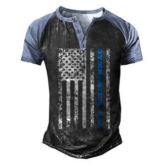 Gymnastics Dad V2 Men's Henley Shirt Raglan Sleeve 3D Print T-shirt - Thegiftio UK