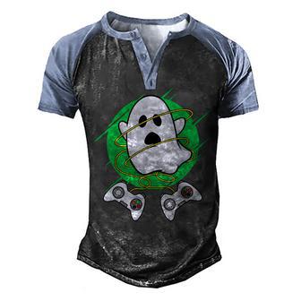 Halloween Boys Ghost Gamer Kids Men Funny Halloween Men's Henley Shirt Raglan Sleeve 3D Print T-shirt - Thegiftio UK