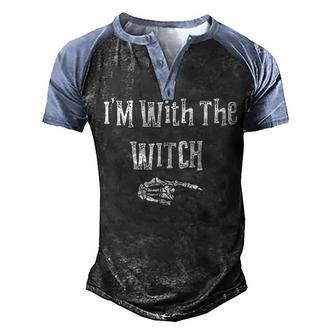 Halloween Im With The Witch Funny Halloween Men Men's Henley Shirt Raglan Sleeve 3D Print T-shirt - Thegiftio UK