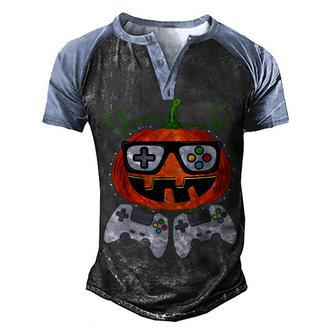 Halloween Jack O Lantern Gamer Boys Kids Men Funny Halloween V6 Men's Henley Shirt Raglan Sleeve 3D Print T-shirt - Thegiftio UK