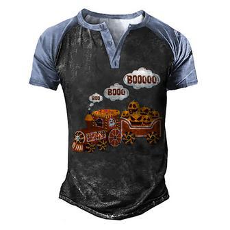Halloween Train Boo Cute Ghost Pumpkin Toddler Kids Boys Men Men's Henley Shirt Raglan Sleeve 3D Print T-shirt - Thegiftio UK