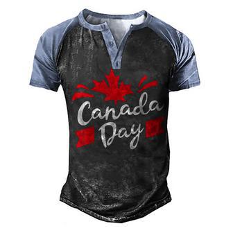 Happy Canada Day Funny Maple Leaf Canadian Flag Kids Men's Henley Shirt Raglan Sleeve 3D Print T-shirt - Thegiftio UK