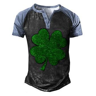 Happy Clover St Patricks Day Irish Shamrock St Pattys Day Men's Henley Shirt Raglan Sleeve 3D Print T-shirt - Thegiftio UK