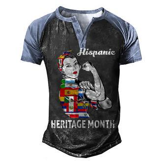 Happy Hispanic Heritage Month Woman Latino Countries Flag Men's Henley Shirt Raglan Sleeve 3D Print T-shirt - Thegiftio UK
