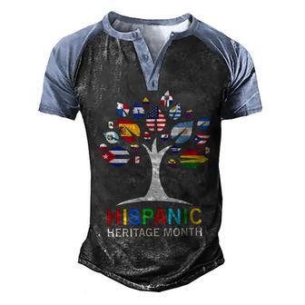 Happy Hispanic Latino Heritage Month Latin Countries Flags Men's Henley Shirt Raglan Sleeve 3D Print T-shirt - Thegiftio UK