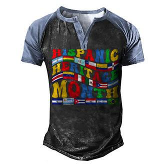 Happy Latino Pride Flag National Hispanic Heritage Month Men's Henley Shirt Raglan Sleeve 3D Print T-shirt - Thegiftio UK