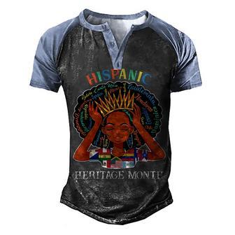 Hispanic Heritage Month Latina Girls Latino Countries Flags Men's Henley Shirt Raglan Sleeve 3D Print T-shirt - Thegiftio UK