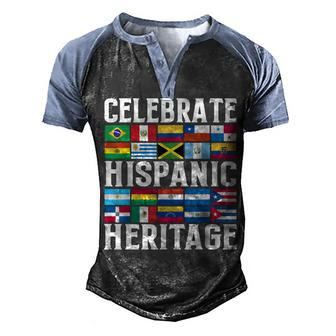 Hispanic Heritage Month Latino Flag All Countries Men's Henley Shirt Raglan Sleeve 3D Print T-shirt - Thegiftio UK