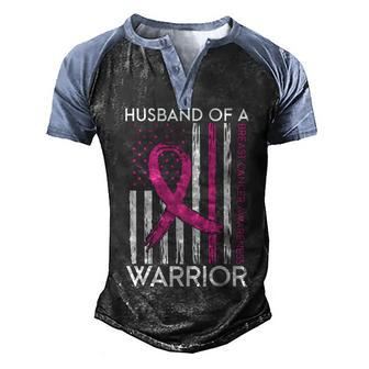 Husband Of A Warrior Breast Cancer Awareness Support Squad Men's Henley Shirt Raglan Sleeve 3D Print T-shirt - Thegiftio UK