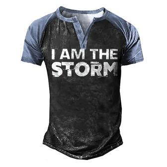 I Am The Storm Fate Devil Whispers Motivational Distressed Men's Henley Shirt Raglan Sleeve 3D Print T-shirt - Seseable