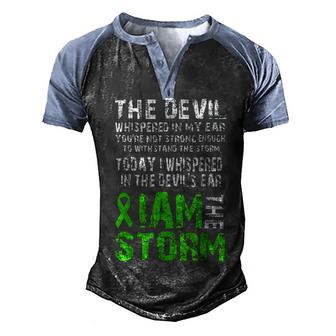I Am The Storm Mental Health Awareness Green Ribbon Men's Henley Shirt Raglan Sleeve 3D Print T-shirt - Thegiftio UK