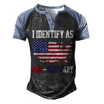 I Identify As Non-Biden Amy America Flag Apparel Men's Henley Shirt Raglan Sleeve 3D Print T-shirt - Thegiftio UK