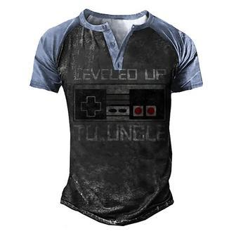 I Leveled Up To Uncle 2022 Promoted To Uncle New Uncle Men's Henley Shirt Raglan Sleeve 3D Print T-shirt - Thegiftio UK