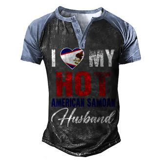 I Love My Hot American Samoan Husband American Men's Henley Shirt Raglan Sleeve 3D Print T-shirt - Thegiftio UK