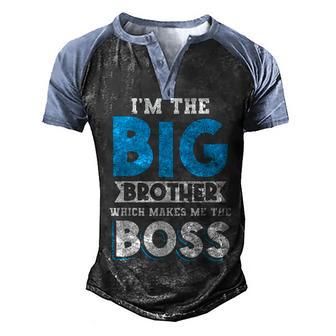 Im The Big Brother Makes Me The Boss Pregnancy Announcement Men's Henley Shirt Raglan Sleeve 3D Print T-shirt - Thegiftio UK