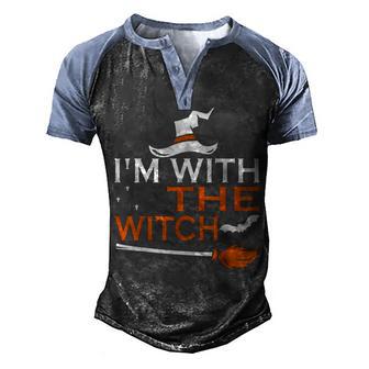 Im With The Witch Halloween Couple For Men Funny Men's Henley Shirt Raglan Sleeve 3D Print T-shirt - Thegiftio UK